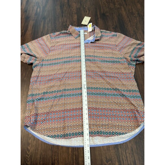 Tommy Bahama Hawaiian Shirt Mens XXL Silk Bodega Dune Tiles Abstract Button Up - Picture 5 of 8